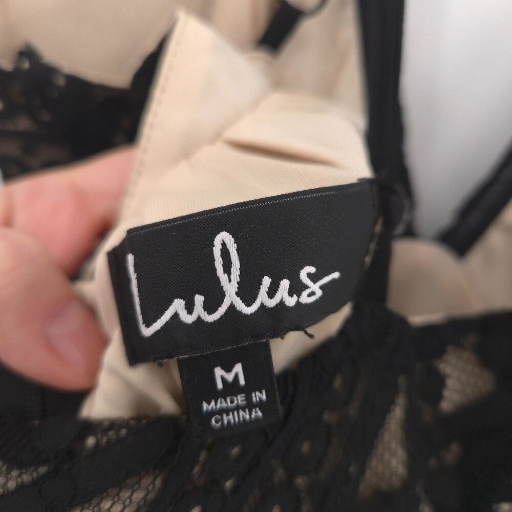 Lulus Eternal Affection black lace backless maxi dress Size M sleeveless stretch - Picture 11 of 12